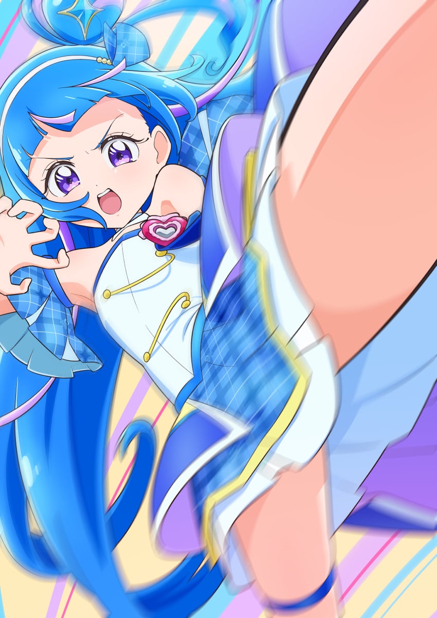 aokaze nana and cure wink (precure and 1 more) drawn by tiler_(tiler00)