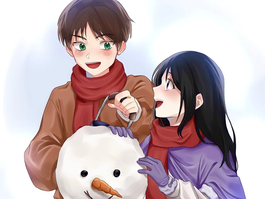 mikasa ackerman and eren yeager (shingeki no kyojin) drawn by ys09_08