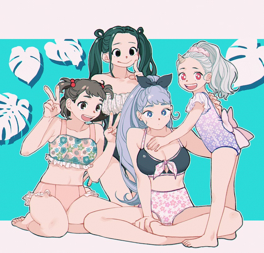 uraraka ochaco, asui tsuyu, hado nejire, and eri (boku no hero academia) drawn by oru_2ji