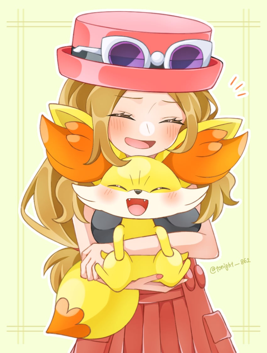 serena and fennekin (pokemon and 1 more) drawn by rain_(tonight_862)