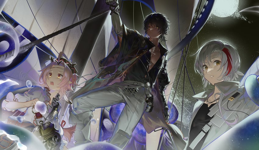 thorns, elysium, thorns the lodestar, and rose salt (arknights) drawn by solarisyuri!