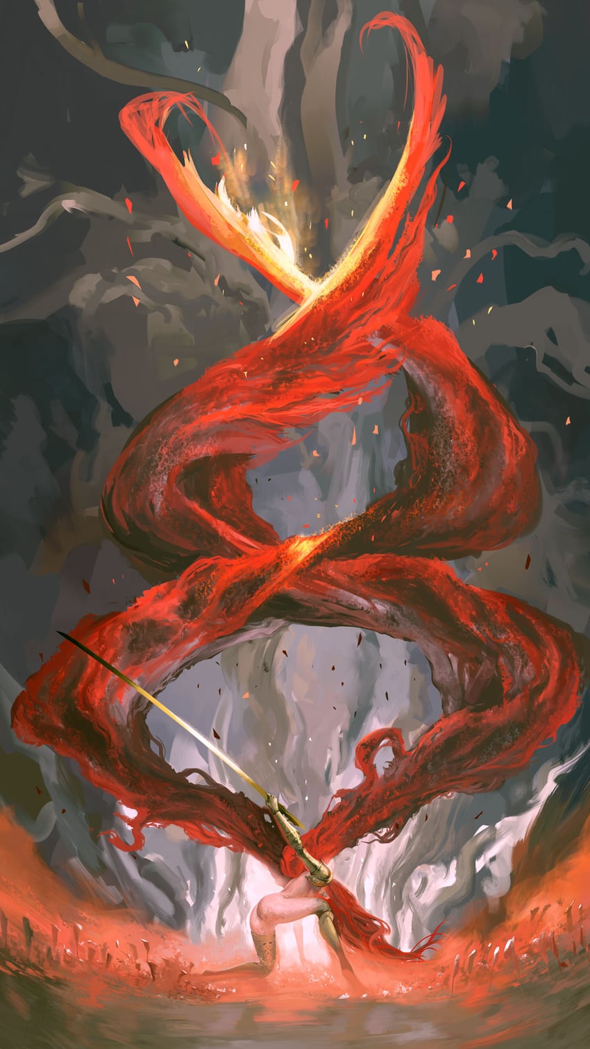 malenia blade of miquella and malenia goddess of rot (elden ring) drawn by ikeda_masateru