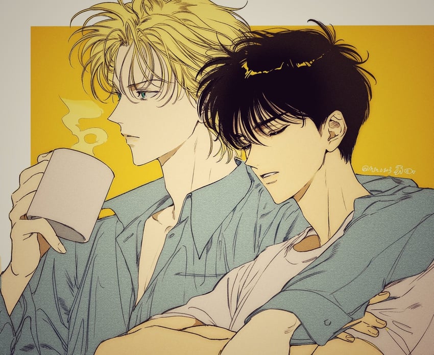 ash lynx and okumura eiji (banana fish) drawn by m_m_pb