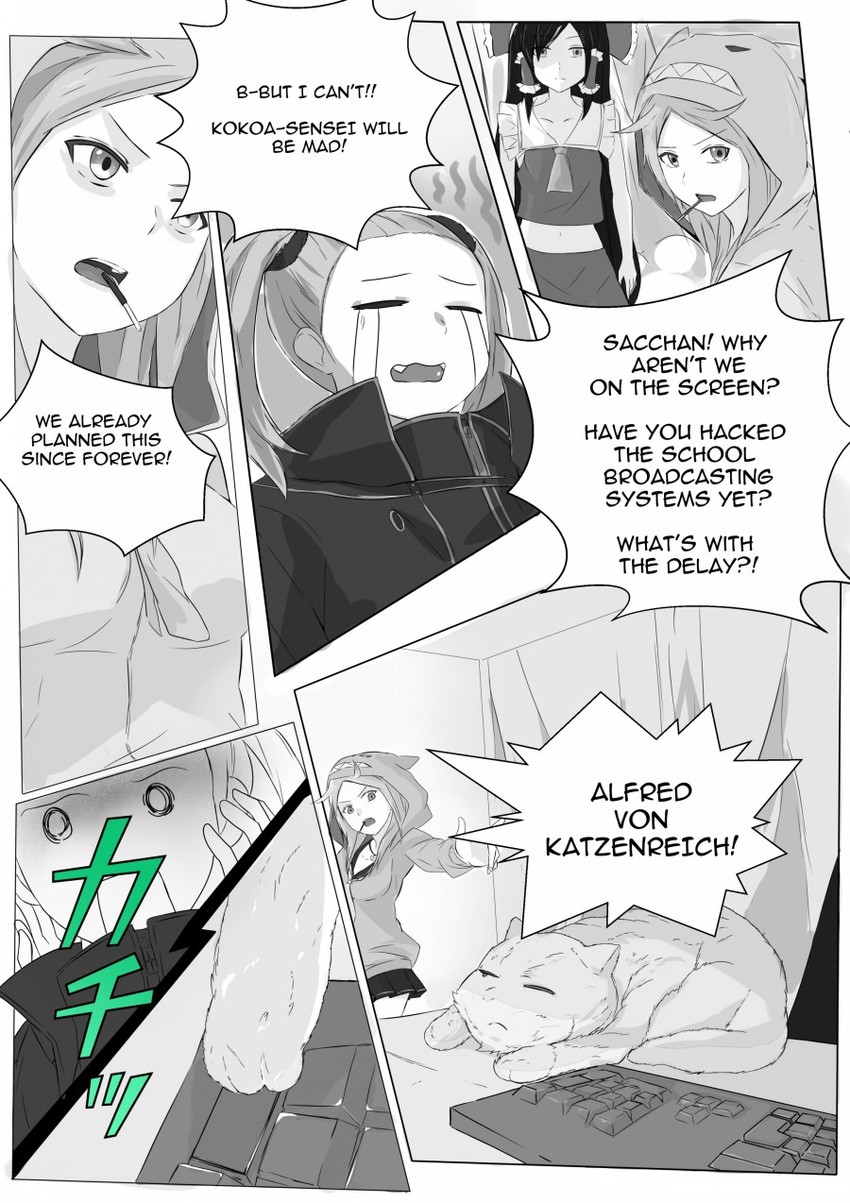 hakurei reimu, yoko littner, and haruna (touhou and 4 more) drawn by cafekun