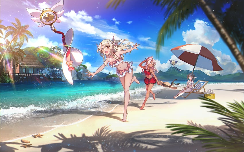 illyasviel von einzbern, chloe von einzbern, miyu edelfelt, prisma illya, magical ruby, and 1 more (fate and 1 more) drawn by shoichi_(ekakijin)