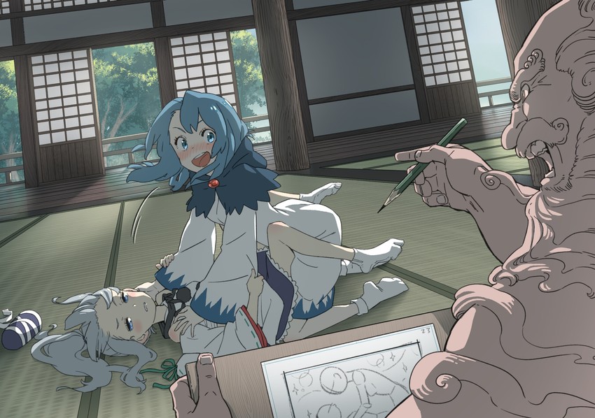 mononobe no futo, kumoi ichirin, and unzan (touhou) drawn by kawayabug