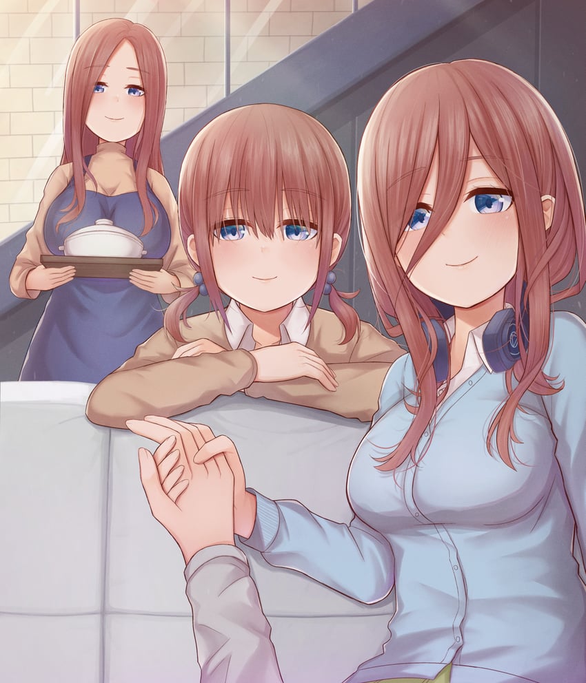 nakano miku and uesugi fuutarou (go-toubun no hanayome) drawn by atorie