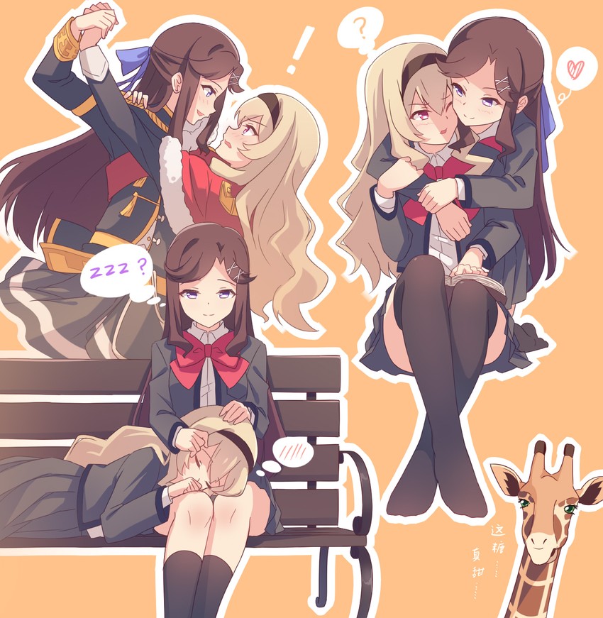saijou claudine, tendou maya, and giraffe (shoujo kageki revue starlight) drawn by natsu97