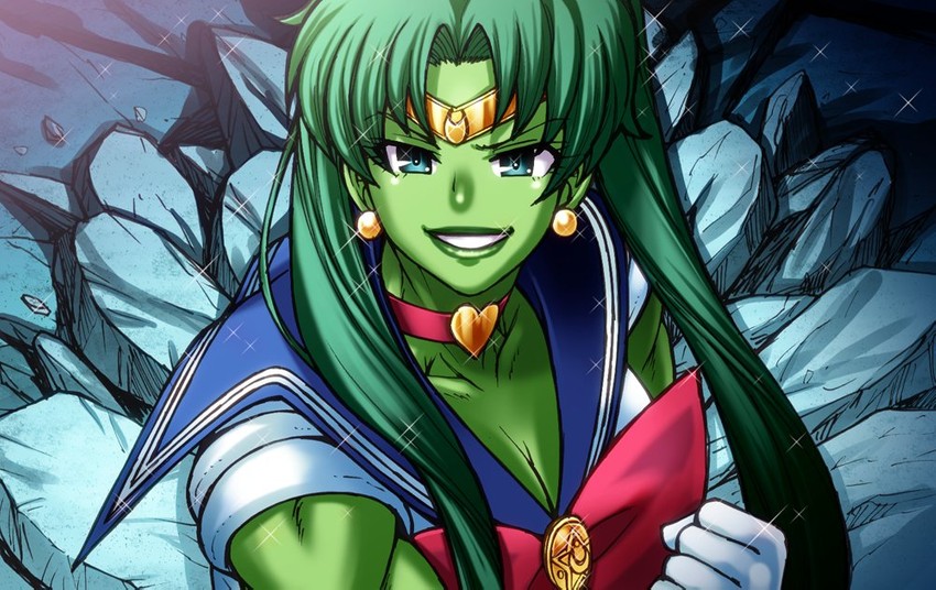 tsukino usagi, sailor moon, and she-hulk (marvel and 3 more) drawn by chiba_toshirou