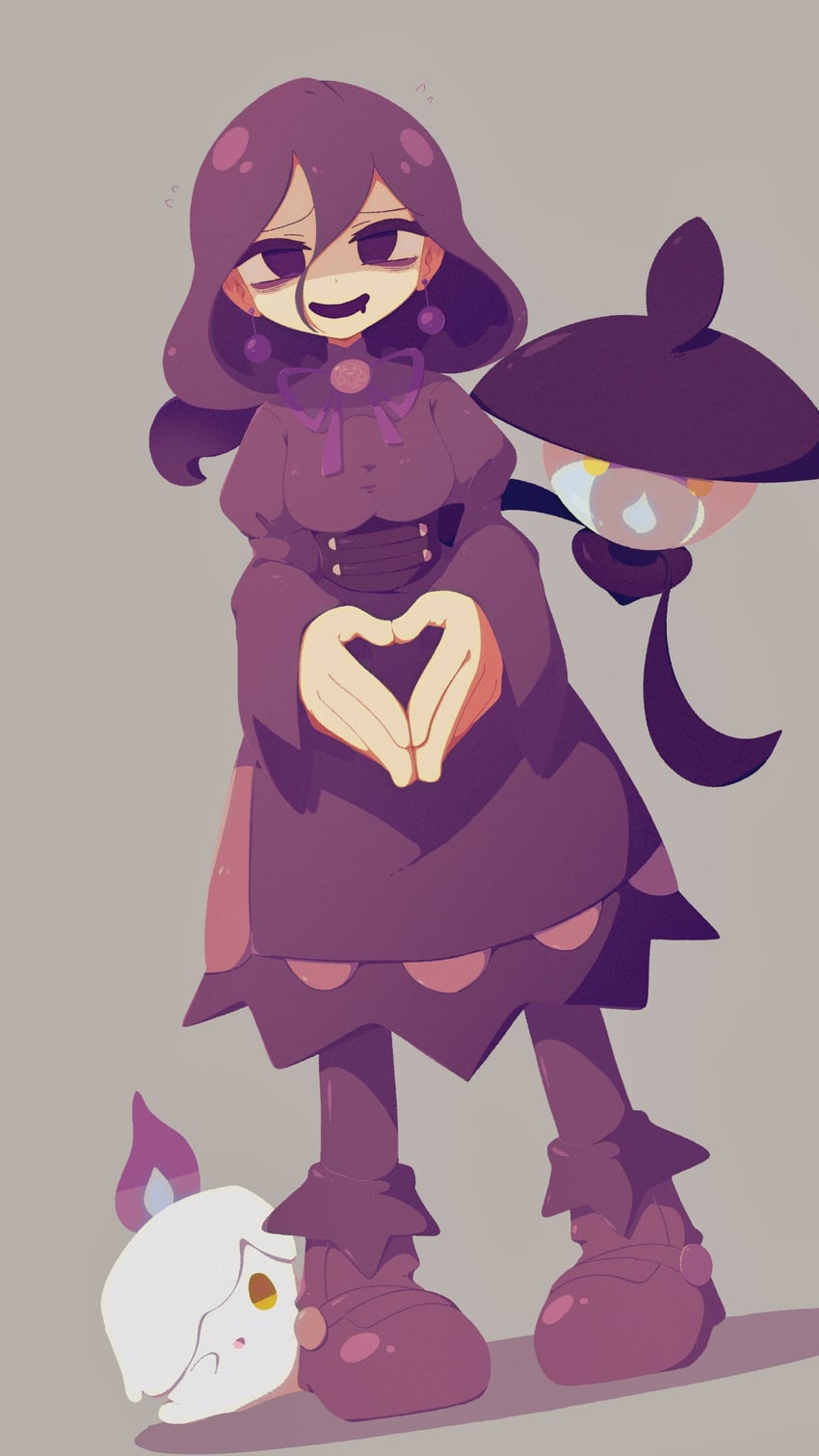 hex maniac, litwick, and lampent (pokemon and 1 more) drawn by afuron