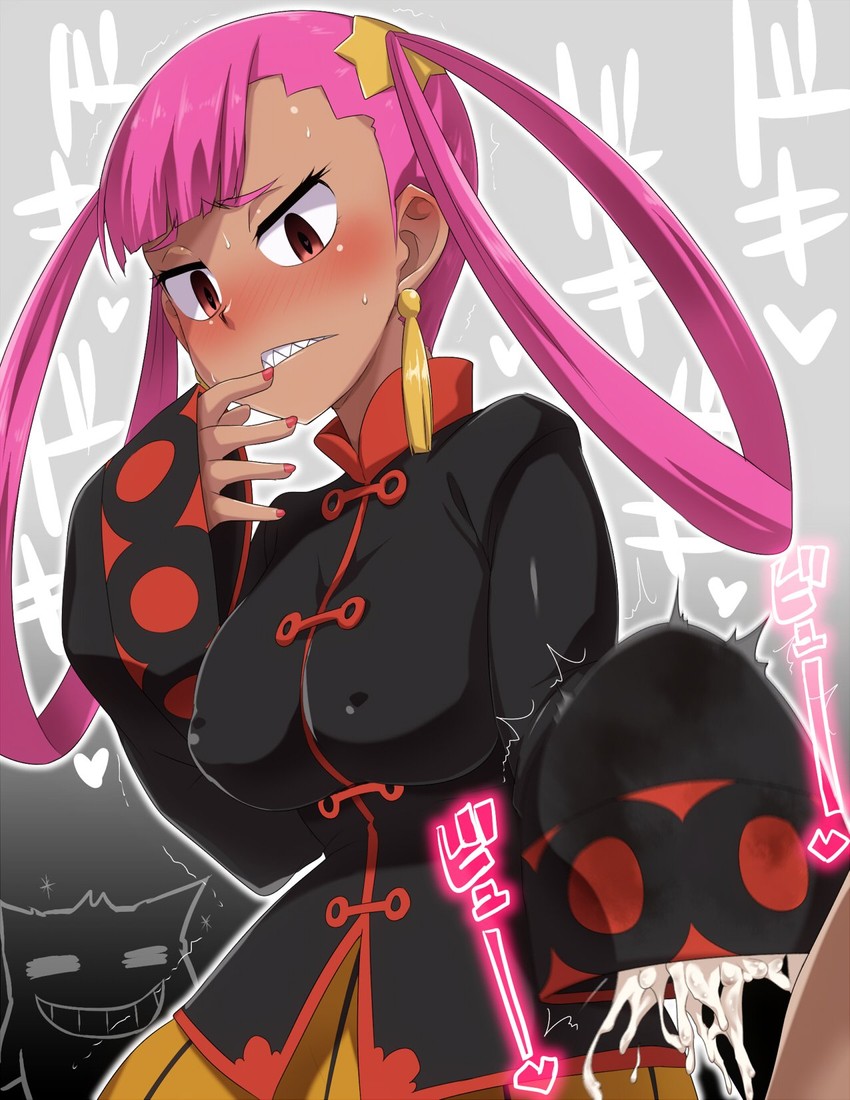 gengar and punk girl (pokemon and 1 more) drawn by yoshi_tama