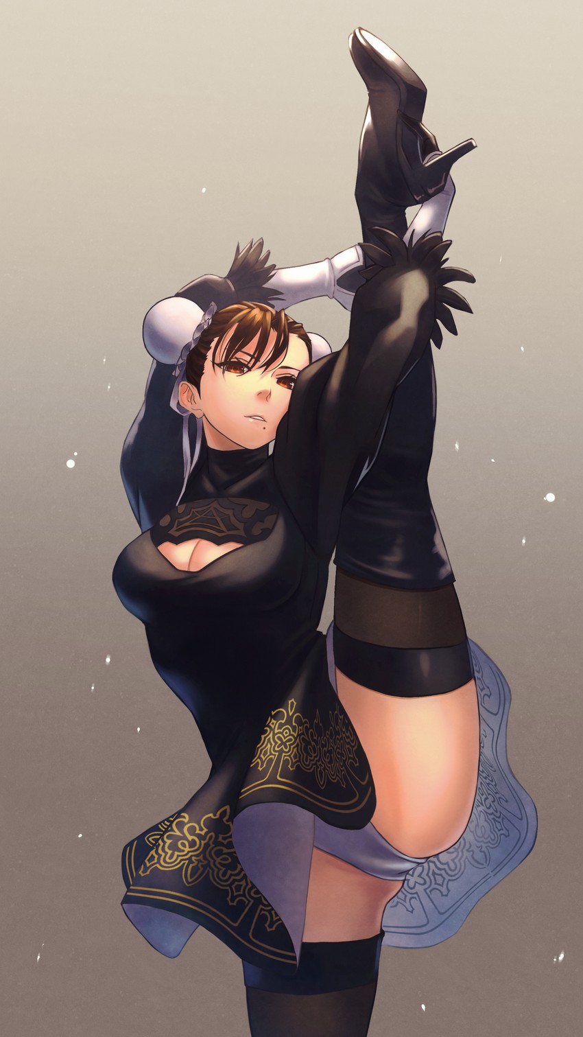 2b and chun-li (street fighter and 2 more) drawn by hara_kenshi