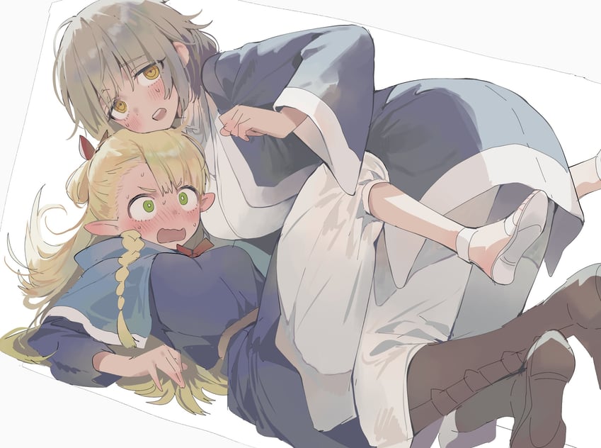 marcille donato and falin touden (dungeon meshi) drawn by maratang