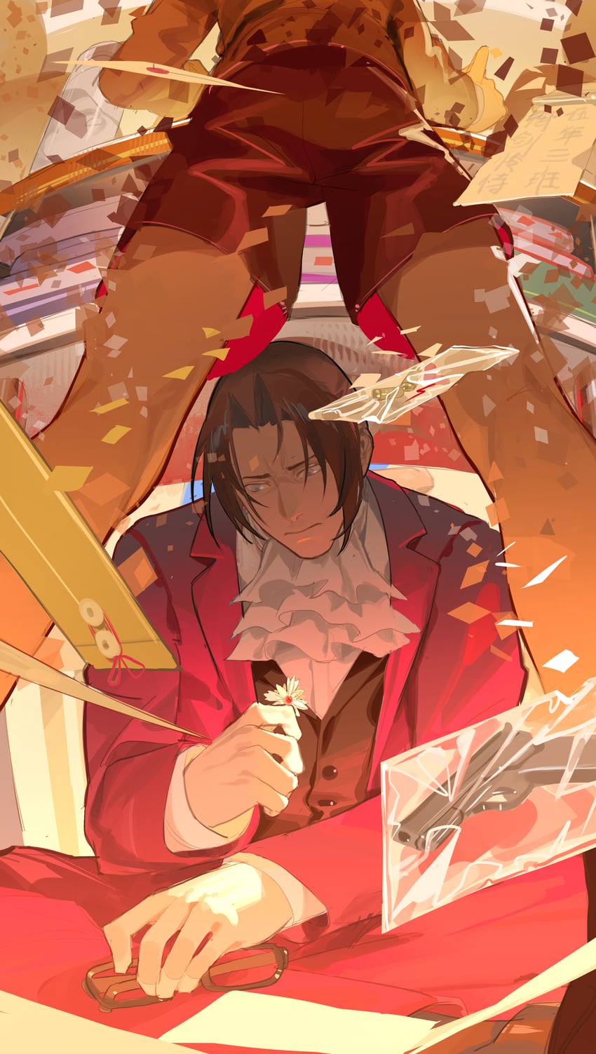 miles edgeworth (ace attorney) drawn by omurice_(304975636)