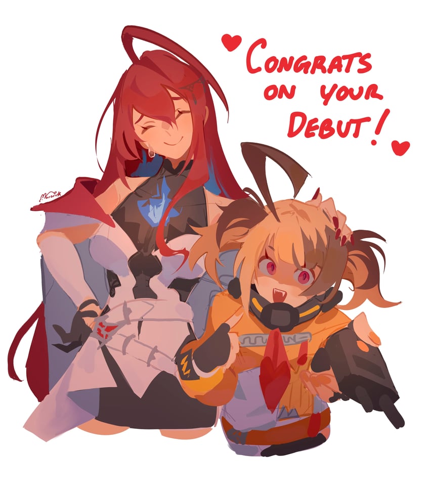 gigi murin and elizabeth rose bloodflame (hololive and 1 more) drawn by mararu