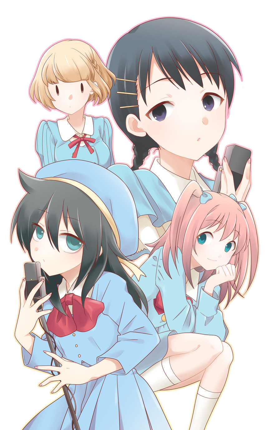 kuroki tomoko, tamura yuri, nemoto hina, and uchi emiri (watashi ga motenai no wa dou kangaetemo omaera ga warui!) drawn by hikaru_(ofuton_at5)