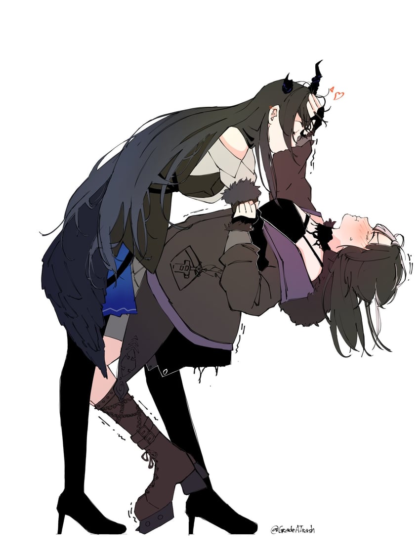 shiori novella and nerissa ravencroft (hololive and 1 more) drawn by july_(gradeatrash)