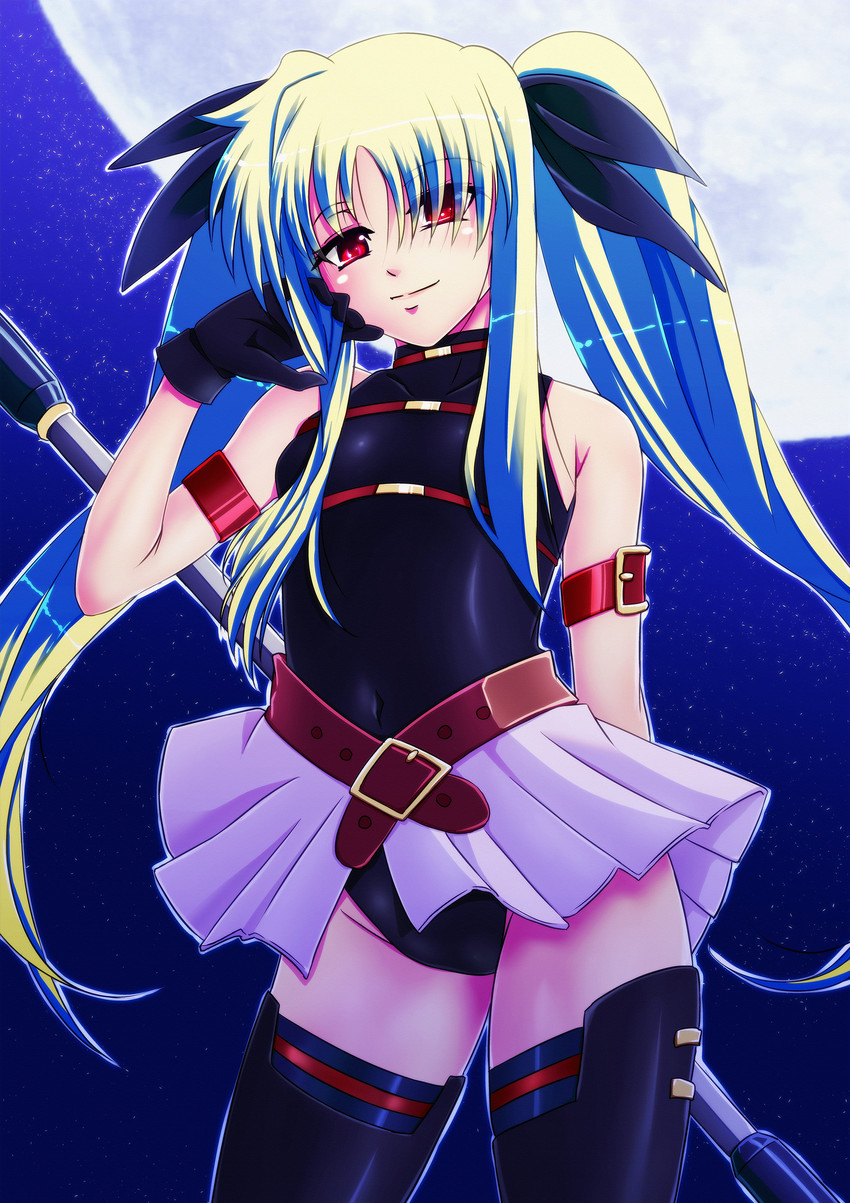 fate testarossa and bardiche (lyrical nanoha and 2 more) drawn by tappa_(esperanza)