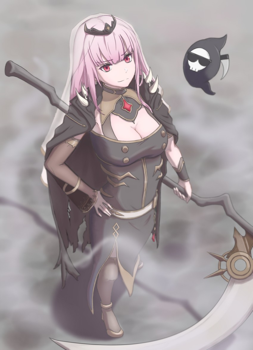 mori calliope and death-sensei (hololive and 1 more) drawn by isius