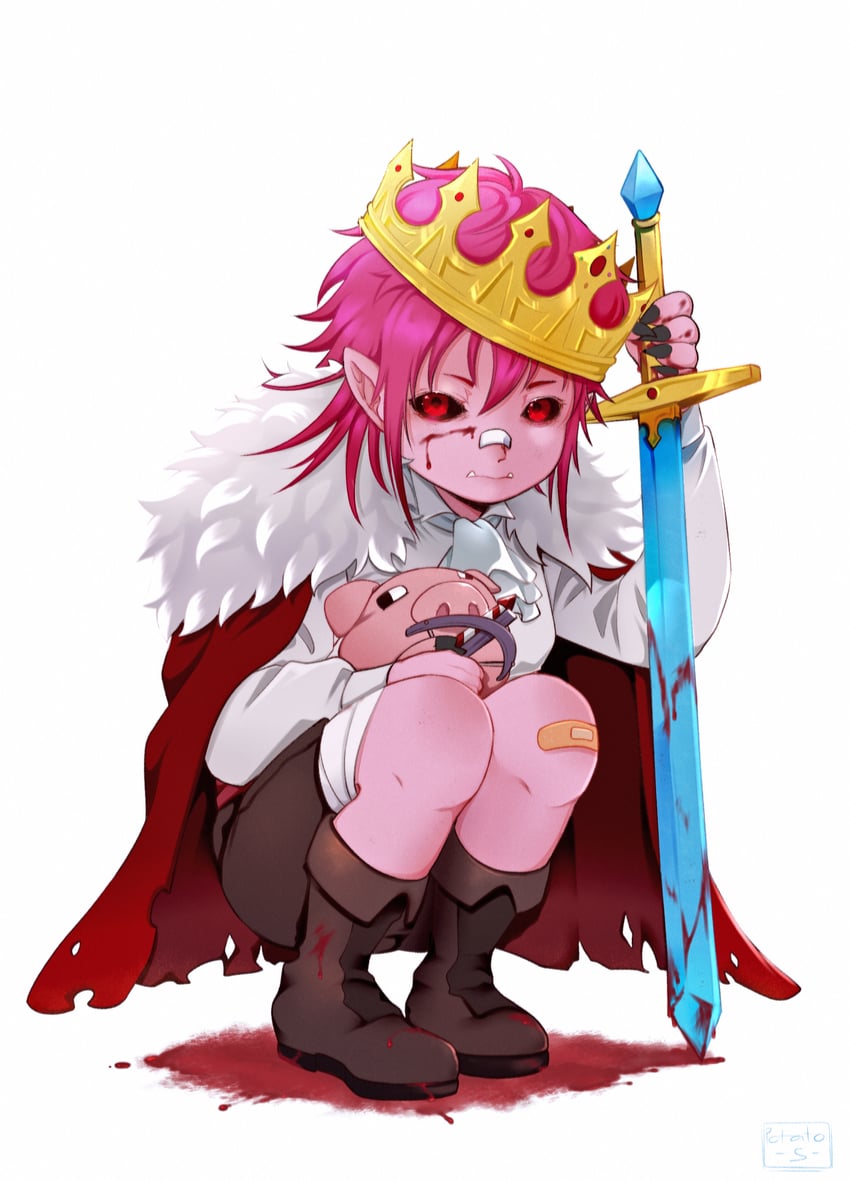 technoblade and pig (minecraft and 2 more) drawn by sallyatoyota