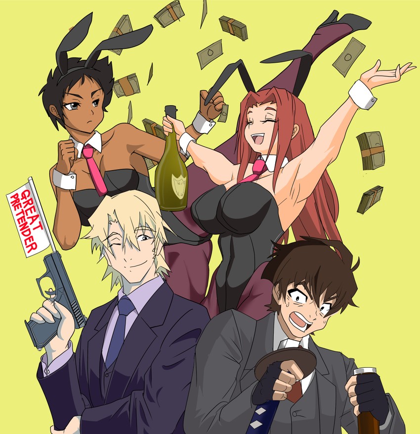 abigail jones, edamura makoto, laurent thierry, and cynthia moore (great pretender) drawn by sawano_kiyoshi