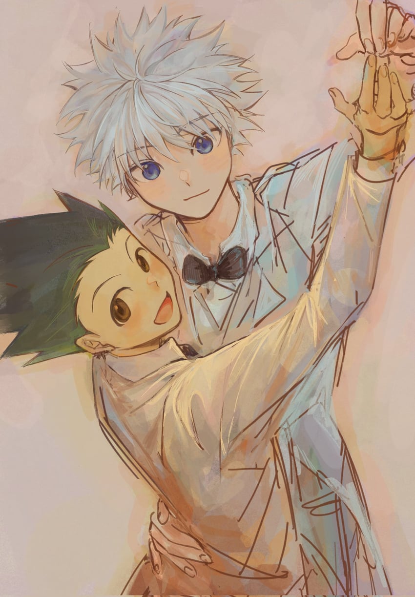 killua zoldyck and gon freecss (hunter x hunter) drawn by tiorrr1