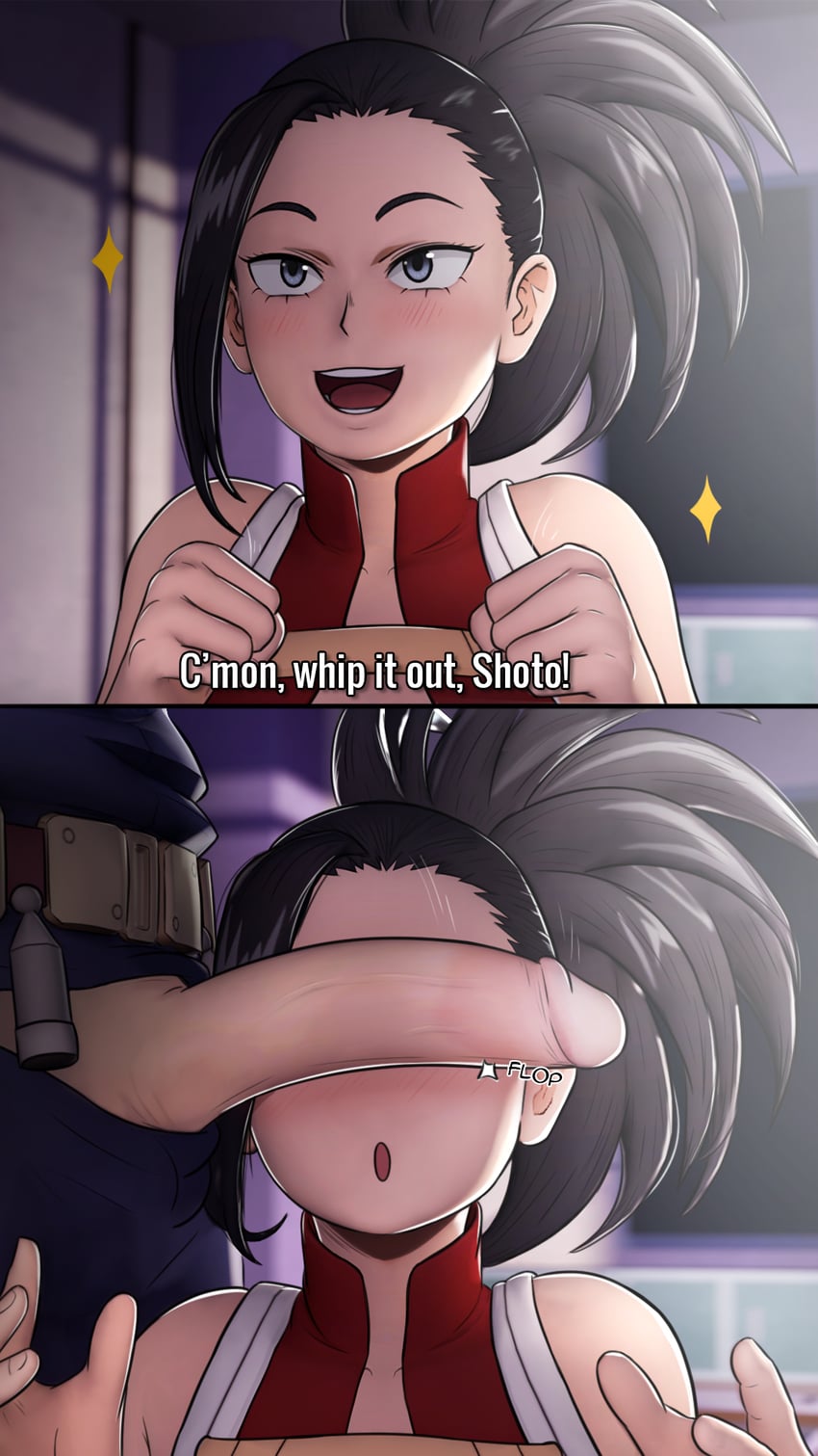 todoroki shoto and yaoyorozu momo (boku no hero academia) drawn by greatm8