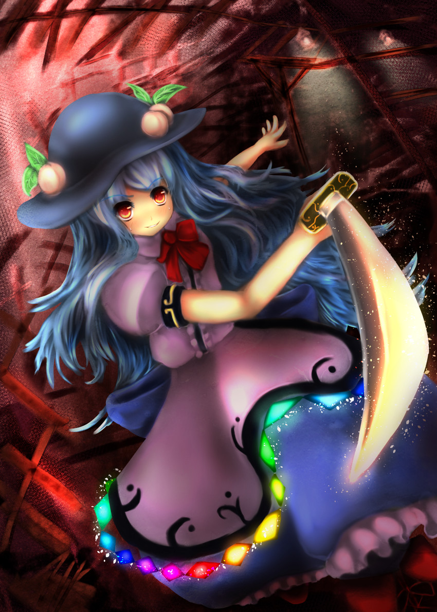 hinanawi tenshi (touhou) drawn by zenasu
