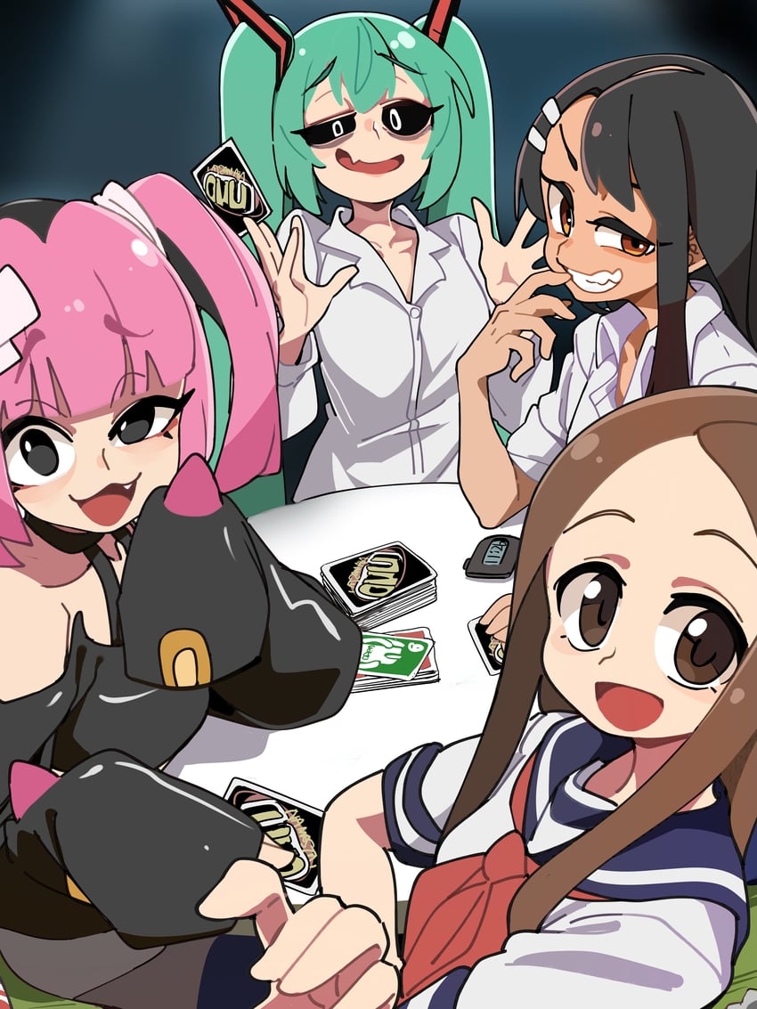 hatsune miku, nagatoro hayase, takagi-san, and coral (pokemon and 5 more) drawn by bongfill