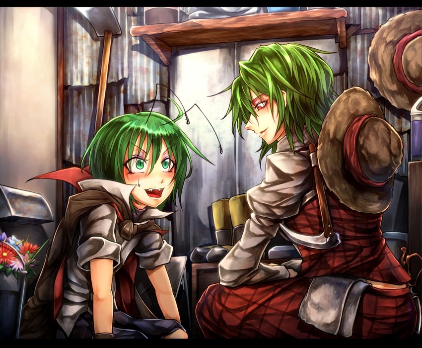 kazami yuuka and wriggle nightbug (touhou) drawn by ryuuichi_(f_dragon)
