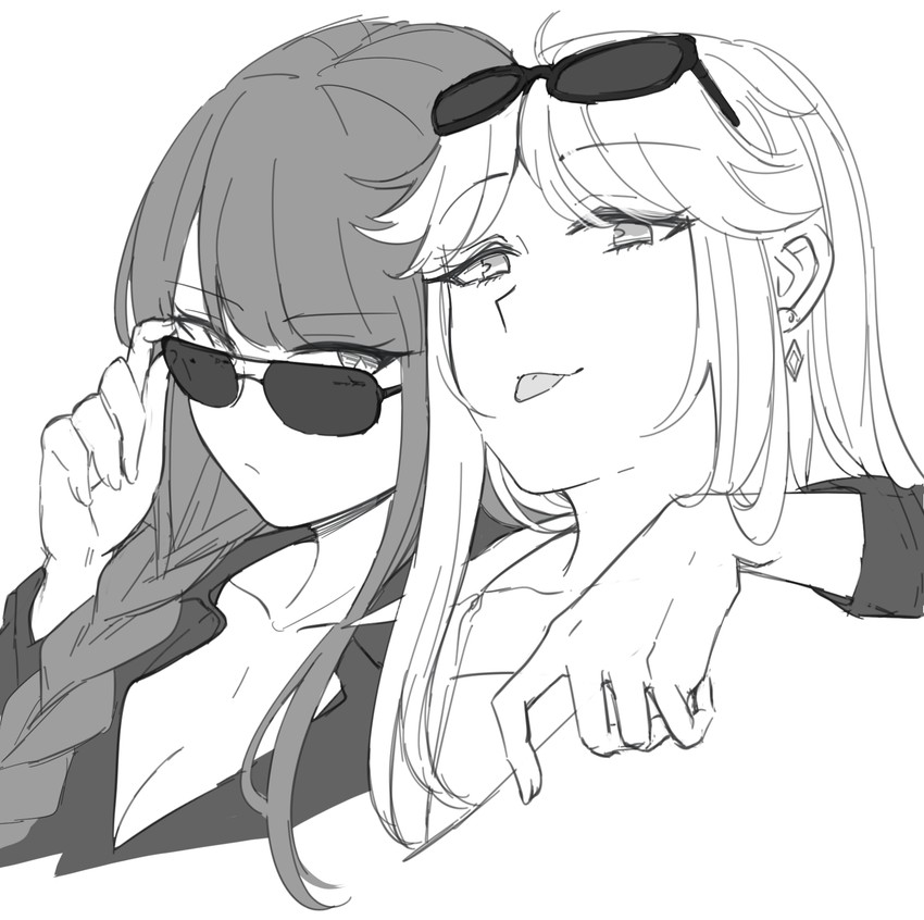 raiden shogun and ningguang (genshin impact) drawn by hinagi_(fox_priest)
