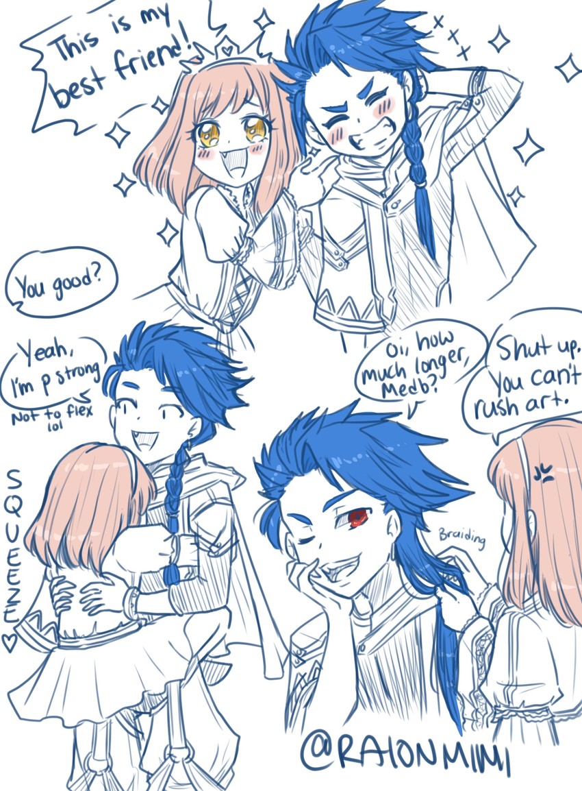 cu chulainn, medb, and setanta (fate and 2 more) drawn by raion_(raionmimi)
