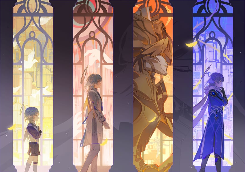 sunday and septimus (honkai and 1 more) drawn by kkknnnn