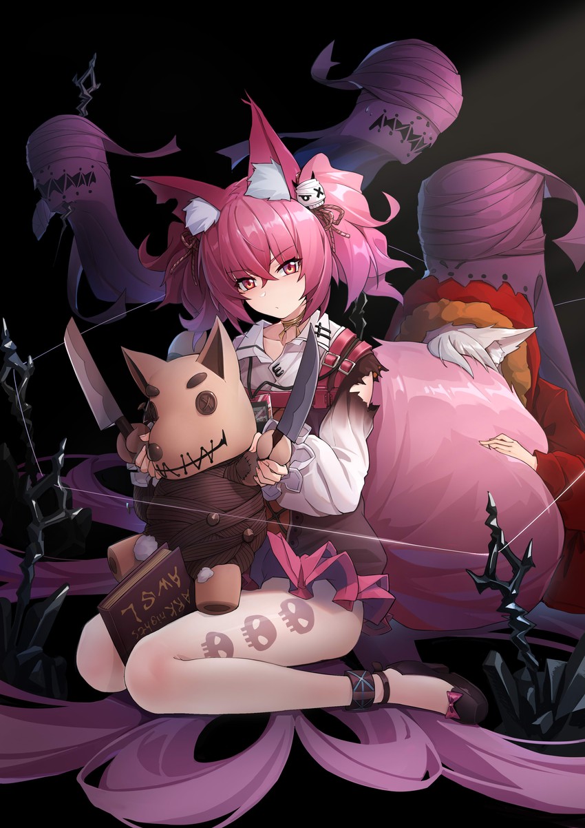 projekt red, shamare, and morte (arknights) drawn by iku!_iku!!