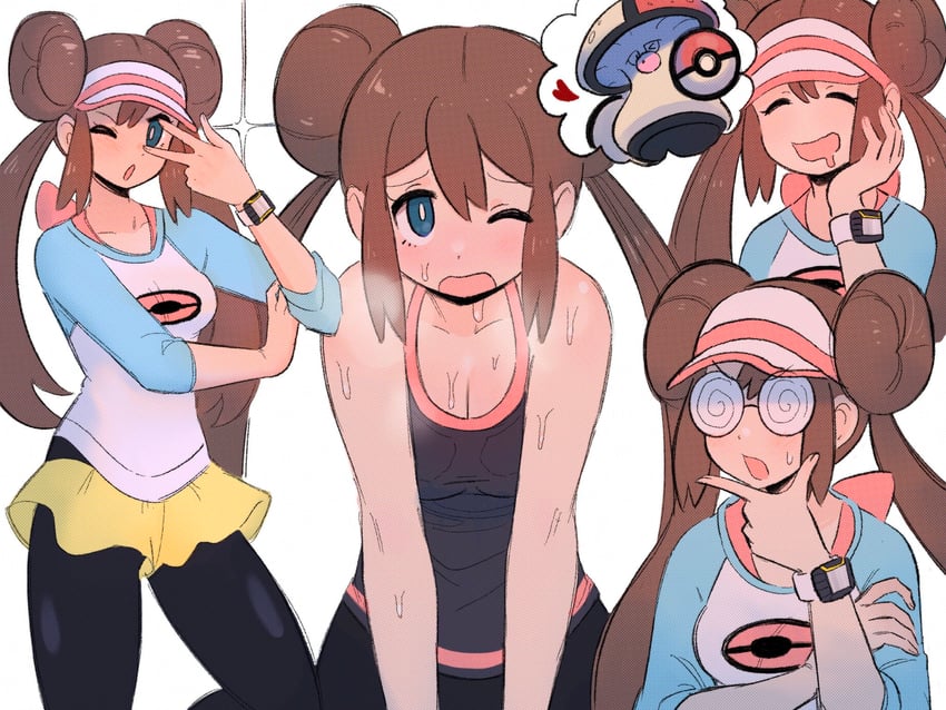rosa and amoonguss (pokemon and 1 more) drawn by pie_(aipiepo)