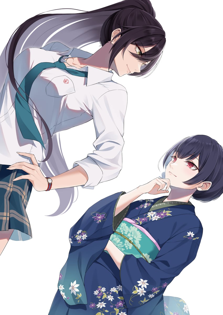 shirase sakuya and morino rinze (idolmaster and 1 more) drawn by randompeeps