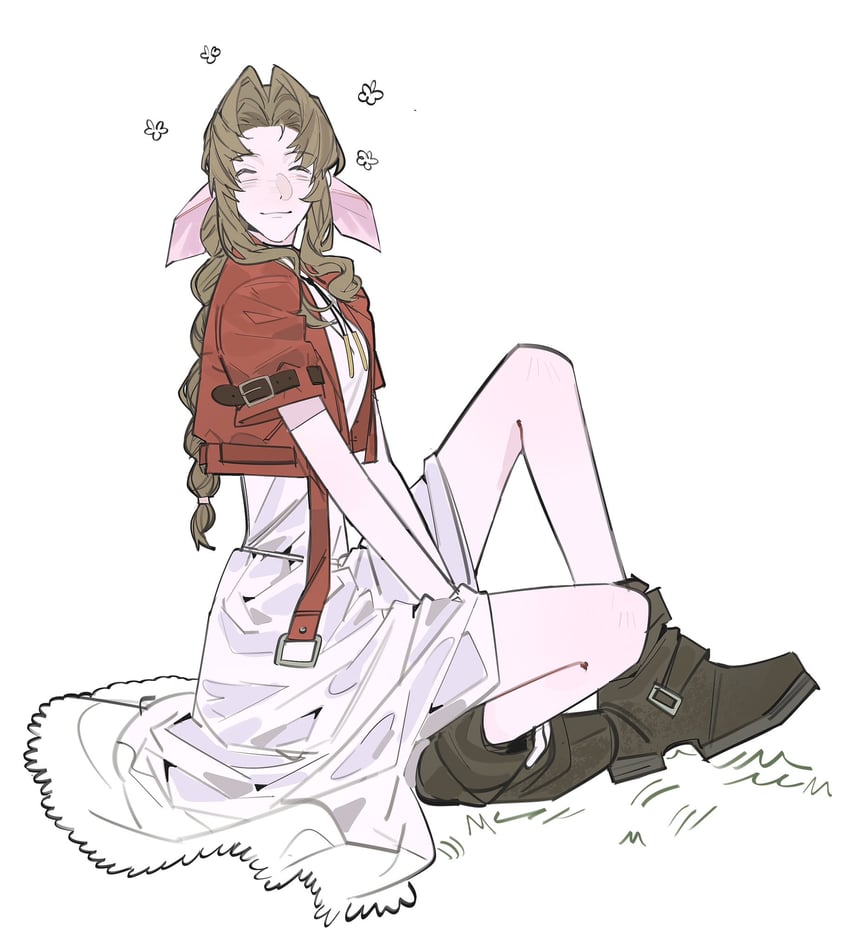 aerith gainsborough (final fantasy and 2 more) drawn by lentymet