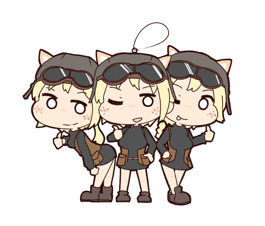 patricia, marilyn, and abigail (world witches series and 1 more) drawn by honda_takashi_(enorea)