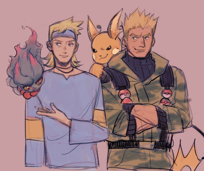 raichu, misdreavus, morty, and surge (pokemon and 1 more) drawn by monkii_(mjooolnina)