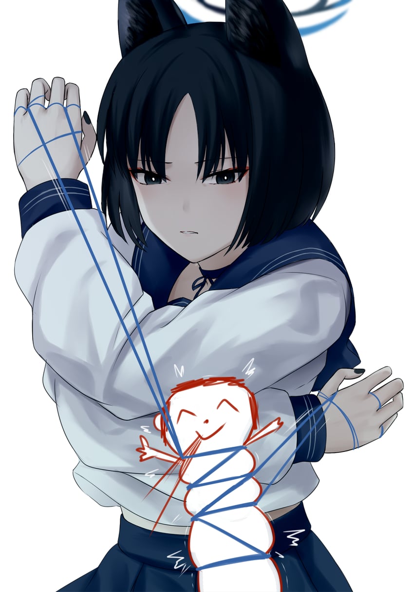 sensei, doodle sensei, and kikyou (blue archive) drawn by chien_zero