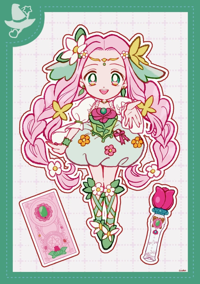 hanami kotoha and cure felice (precure and 1 more) drawn by uwded_207