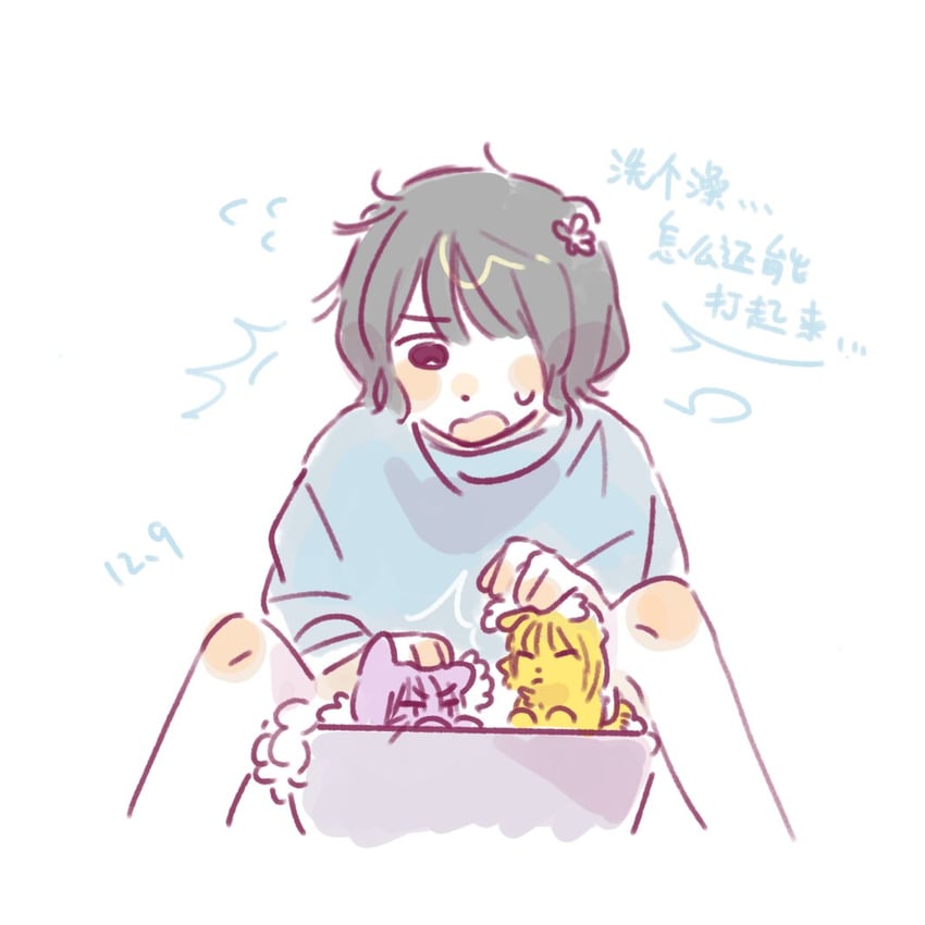 sakurai hina, kurusu rin, and hayama fuka (love live! and 2 more) drawn by woodonly