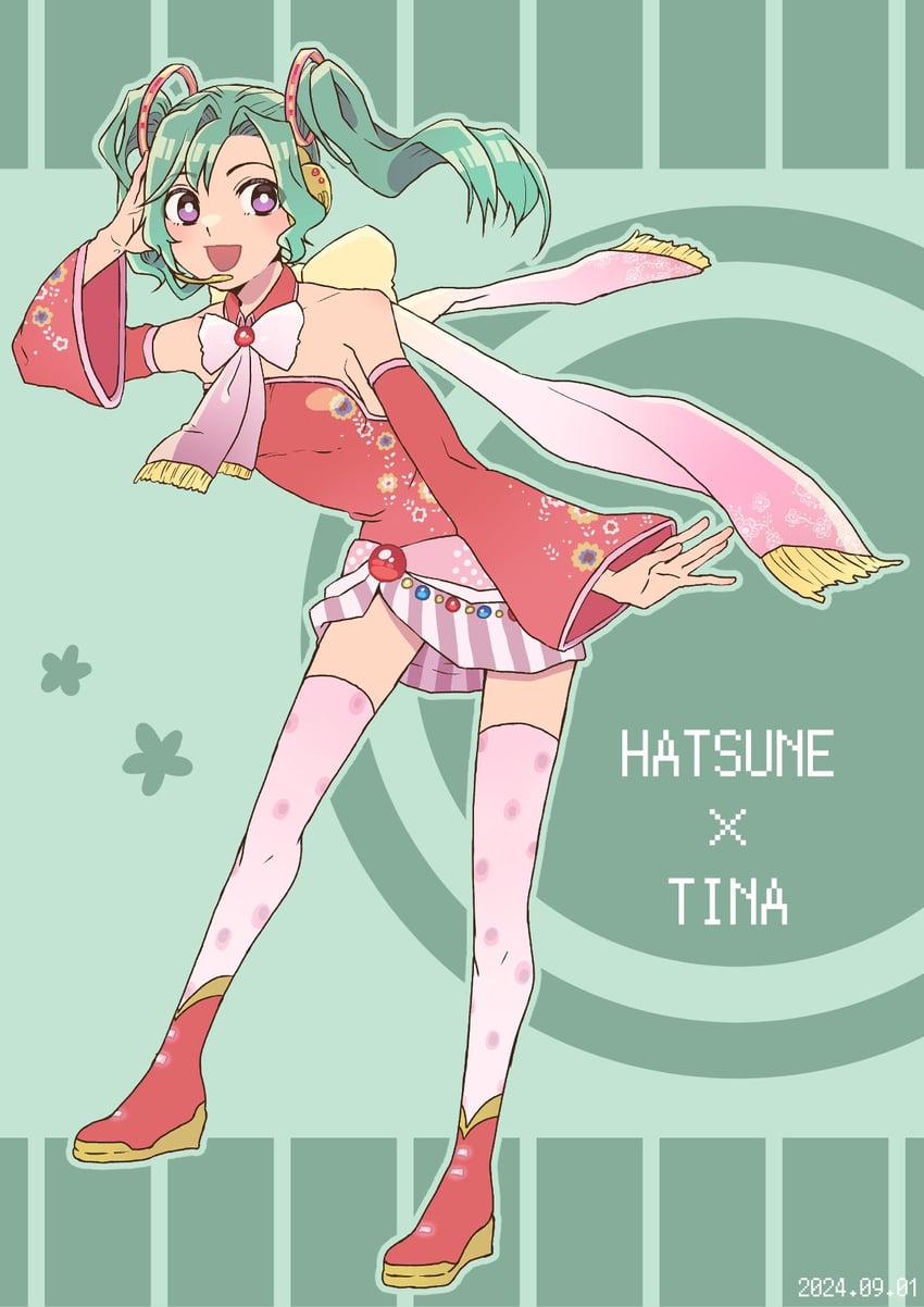hatsune miku and terra branford (vocaloid and 2 more) drawn by pacpac_hohho