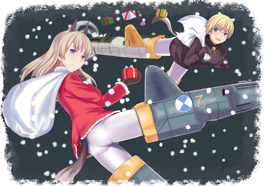 eila ilmatar juutilainen, nikka edvardine katajainen, and tonttu (world witches series and 2 more) drawn by goji_(five_clock)