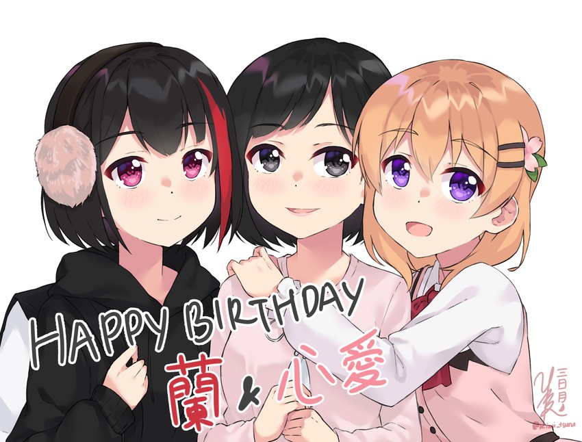 hoto cocoa, mitake ran, and sakura ayane (bang dream! and 1 more) drawn by kimi_tsuru