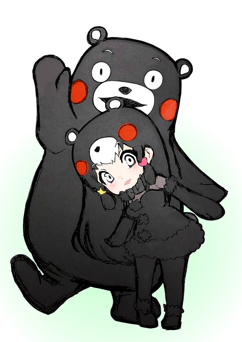 kumamon and chibi kumamon (original and 2 more) drawn by kemo24v