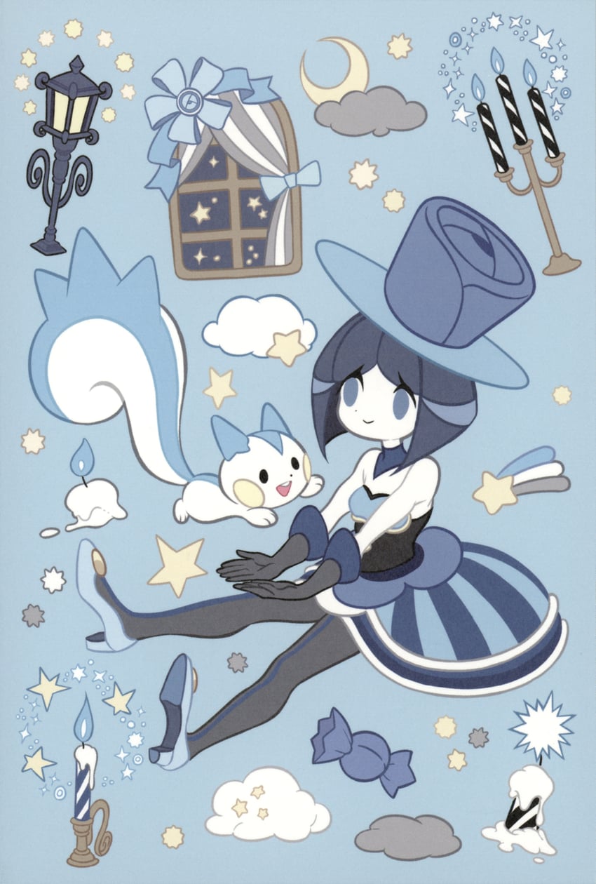 pachirisu and evelyn (pokemon and 1 more) drawn by chamooi