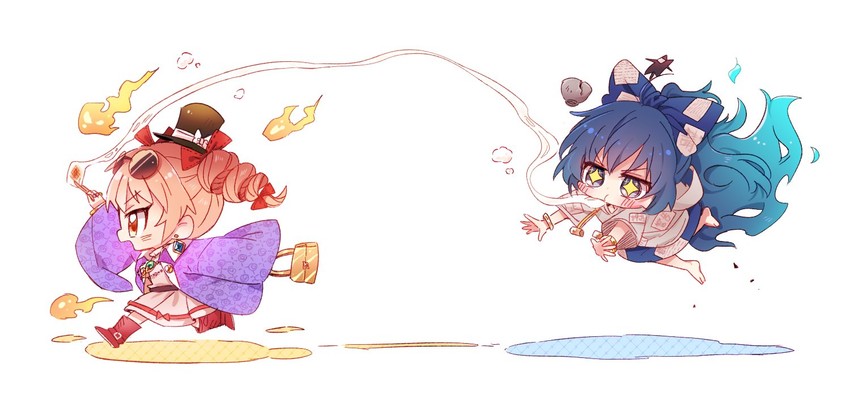 yorigami shion and yorigami jo'on (touhou) drawn by 6_(yuchae)