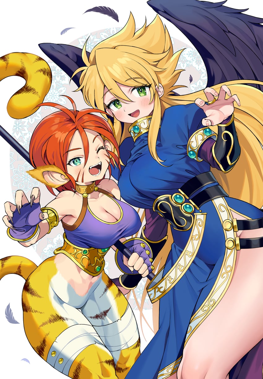 katt and nina (breath of fire and 1 more) drawn by iroyopon