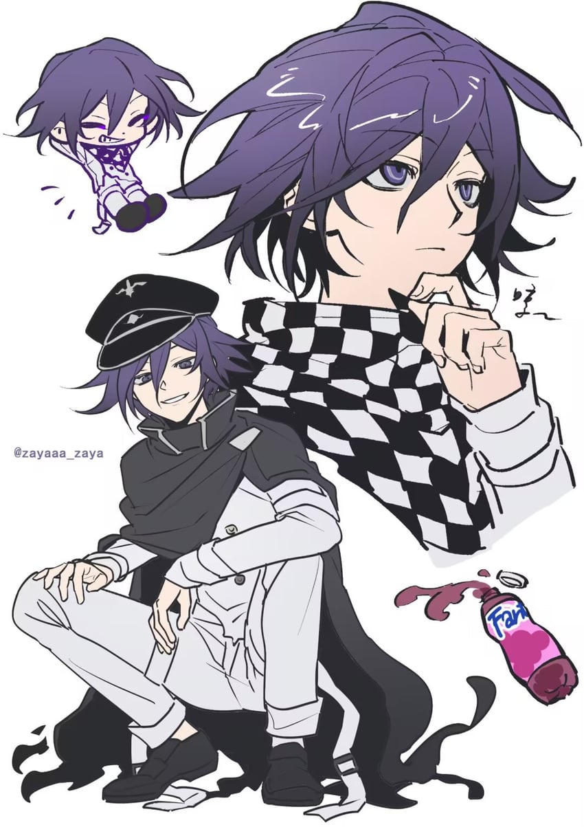 oma kokichi (danganronpa and 1 more) drawn by zayaaa_zaya